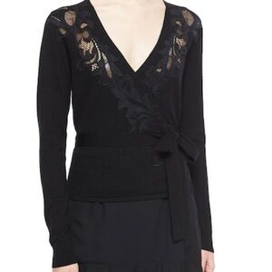 Diane von Fursternberg Ballerina Wrap Sweater Lace